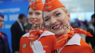 Pretty Stewardesses of Aeroflot Airline Russia [upl. by Elenore]