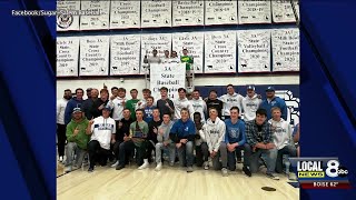 SugarSalem Baseball raises first state championship banner in school history [upl. by Ainitsirk856]