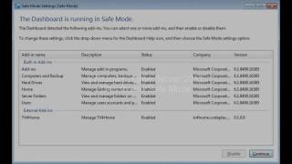 Windows Home Server 2011  Dashboard Safe Mode [upl. by Dearborn613]