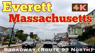 Broadway Everett Massachusetts Route 99 [upl. by Enomyar]