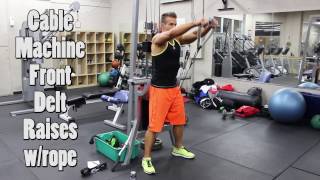 Cable Front Delt Raises using Rope [upl. by Oys]