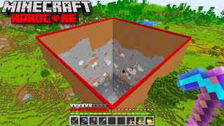 I Mined a 100x100 Area to BEDROCK in Minecraft Hardcore [upl. by Eittap]