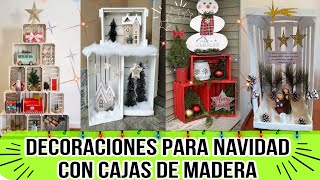 IDEAS NAVIDEÑAS CON CAJAS DE MADERA diy homedecor christmas decoration [upl. by Shirley428]