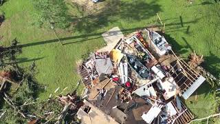 4132020 Soso Ms Extensive tornado damage to most of the town drone aerial [upl. by Yssenhguahs]