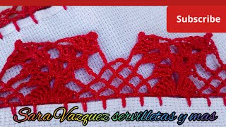 62 de puntilla para servilletas paso a paso Sara Vazquez servilletas y mas 🌺🌺🌹 [upl. by Aytnahs]