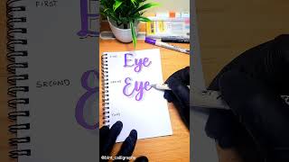 Brushpen Artwork How to Letter the word quotEyequot In Different lettering styles shorts art asmr [upl. by Rahas]