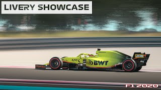 F1 ASTON MARTIN BWT F1 Livery Mod Custom Livery Showcase  F1 2020 [upl. by Ania]