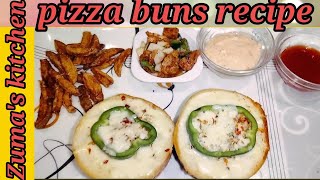 Pizza bun🍕 recipe  easy and simple  by Zumas kitchen  plz subscribe my YouTube channel  byy [upl. by Aihsaei]