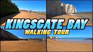 Walking KINGSGATE BAY Beach  Broadstairs  Kent  England 4k [upl. by Jenesia]