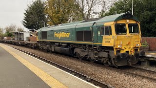 “Crewe regeneration” 66506 Freightliner 4L87 containers with 66520 on tow 1338 3E Lea Road 81124 [upl. by Etterual]