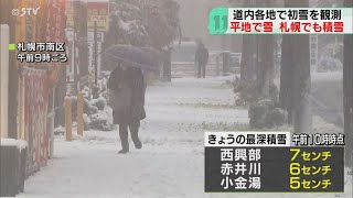 「こんなに降るとは…」 雪かきに追われる住民 札幌今季初…平地で積雪 路線バスも混雑 [upl. by Riancho]