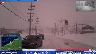 LAKE EFFECT SNOW  ERIE PAW NY  LIVE STREAM ARCHIVE [upl. by Eitnom]