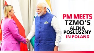 PM Modi meets Ms Alina Posluszny MD of TZMO in Poland [upl. by Dunstan495]