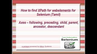 Selenium Training in Tamil  How to find XPath using ancestor descendant child parent  Part 9 [upl. by Riti]