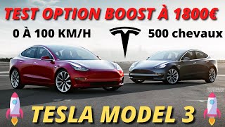 Option BOOST Tesla  0 à 100 kmh Tesla model 3  500 chevaux 39s voiture électrique puissante [upl. by Alon]