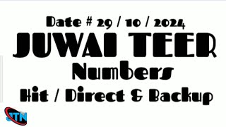 Juwai Teer Hit  Direct amp Backup Numbers 29102024 [upl. by Riocard]