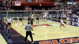 Michigan at Illinois  Volleyball Highlights [upl. by Noivart484]