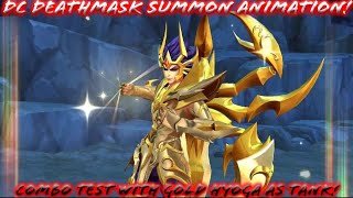 Saint Seiya Awakening  DC Deathmask Summon Animation Test Combo with Gold Hyoga as Tank [upl. by Dredi]