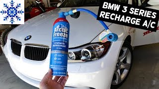 HOW TO RECHARGE AC AIR CONDITIONER ON BMW E90 E91 E92 E93 [upl. by Luther]