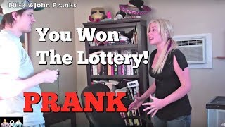 YOU WON THE LOTTERY PRANK  Top Boyfriend and Girlfriend Pranks [upl. by Lytton]