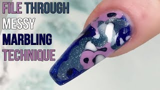 How to Easy Messy Marbling using File Through Technique  Step by Step Tutorial  Naio Nails [upl. by Philis876]