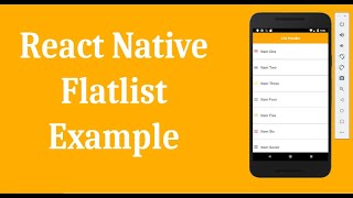 React Native Flatlist Example  Rendering Simple List [upl. by Tterej578]