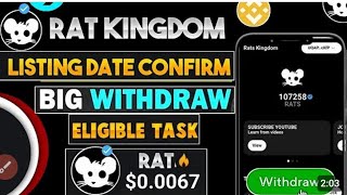 Rats Kingdom Snapshot Update  Rats Kingdom Airdrop Distribution  Athene Network Distribution ath [upl. by Oileve]