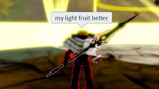 I destroyed Toxic Kids Unawakened Light Fruit with AWAKENED Light Fruit Blox Fruits [upl. by Nosiddam]