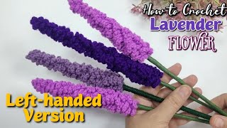 Lefthanded  How to Crochet Lavender with English Subtitles [upl. by Nrek]