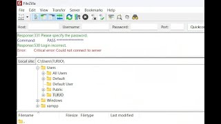 How to fix critical error in FileZilla could not connect to server response 530 [upl. by Acinyt]