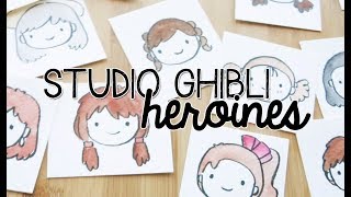 Doodles with Circles  Studio Ghibli Heroines Draw Kawaii Girls  Doodle with Me [upl. by Assyn]