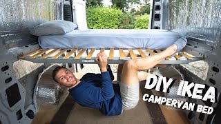 SUPER STRONG amp SIMPLE IKEA CAMPERVAN BED  DIY Budget Van Hack  No Experience Van Build [upl. by Mar]