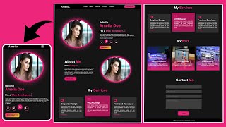 Complete Personal Portfolio Website Using HTML CSS  Responsive Website Design  Home Section [upl. by Malet680]