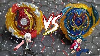 World Spryzen Left Spin vs Brave Valtryek Shu vs Valt Beyblade Burst Surge Battle [upl. by Ellednek419]