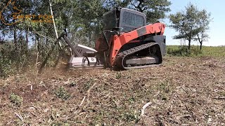 Disc Mulcher Destroys Trees and Brush Fast Runs on 2030 gpm Skid Steers [upl. by Anayit]