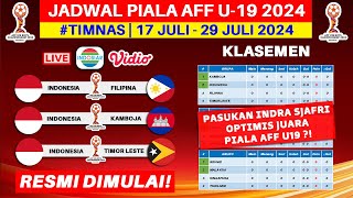 Jadwal Piala AFF U 19 2024  Timnas Indonesia vs Filipina  Piala AFF U19 2024  Live Indosiar [upl. by Alyaj297]