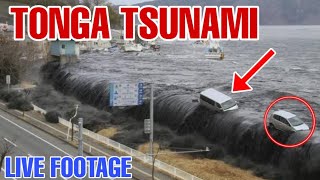 Tonga tsunami 2022  Tonga tsunami footage  Tonga tsunami warning update [upl. by Airdnek]