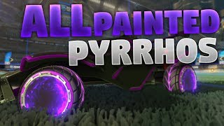 All Painted PYRRHOS Wheels On Rocket League New Showcase [upl. by Ahsiemak]