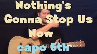 Nothings Gonna Stop Us Now Starship Easy Guitar Lesson How to Play Tutorial [upl. by Ecirtam]