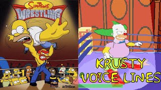 Krusty The Clowns PreFight Voice Lines  The Simpsons Wrestling  PS1 [upl. by Bunni]