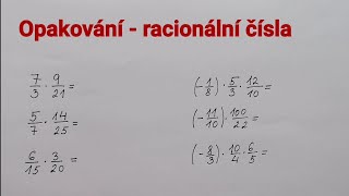 Opakování  racionální čísla 7 násobení zlomků [upl. by Marchelle880]