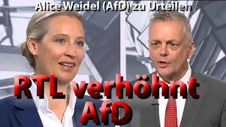 Wie Alice Weidel AfD und alle AfDler bei RTL mit Spott und Häme konfrontiert werden [upl. by Aneej]