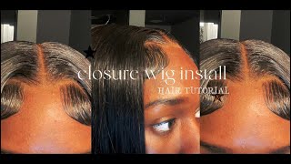 DETAILED FLAT AND LAID 5x5 CLOSURE WIG INSTALL  HAIR TUTORIAL  INVENTING RIYAH [upl. by Yehudit]