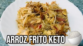 arroz coliflor keto BAJA DE PESO Delicioso arroz fritoLOW CARB Super Sabroso [upl. by Norreg]