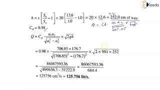 Venturi meter  Problem 6  Fluid Dynamics  Fluid Mechanics 1 [upl. by Baptist]