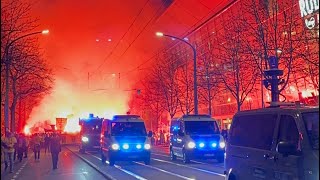 Dynamo Dresden  Fanmarsch und Mega Pyroshow  Spektakülärer DFB Pokal Abend 2024 🖤💛🔥🔥 [upl. by Ahsial]