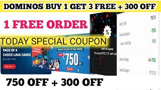 dominos buy 1 get 3 free  300 off  dominos coupon code today [upl. by Tteirrah379]