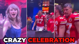 Travis Kelce amp Taylor Swift Celebrates Chiefs Win Over the Ravens in Locker room [upl. by Drucilla706]