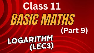 Basic Maths Part 9 Logarithmlec 3 jee mains amp advanced jeemains2025 jeemaths [upl. by Eriuqs]