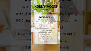 Korean Vocab Part 55  Emergency vocab  korean korea basickorean koreanproficiency [upl. by Karame54]